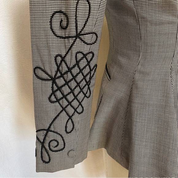 Vintage mini houndstooth fitted 2 button Jacket - Picture 6 of 7